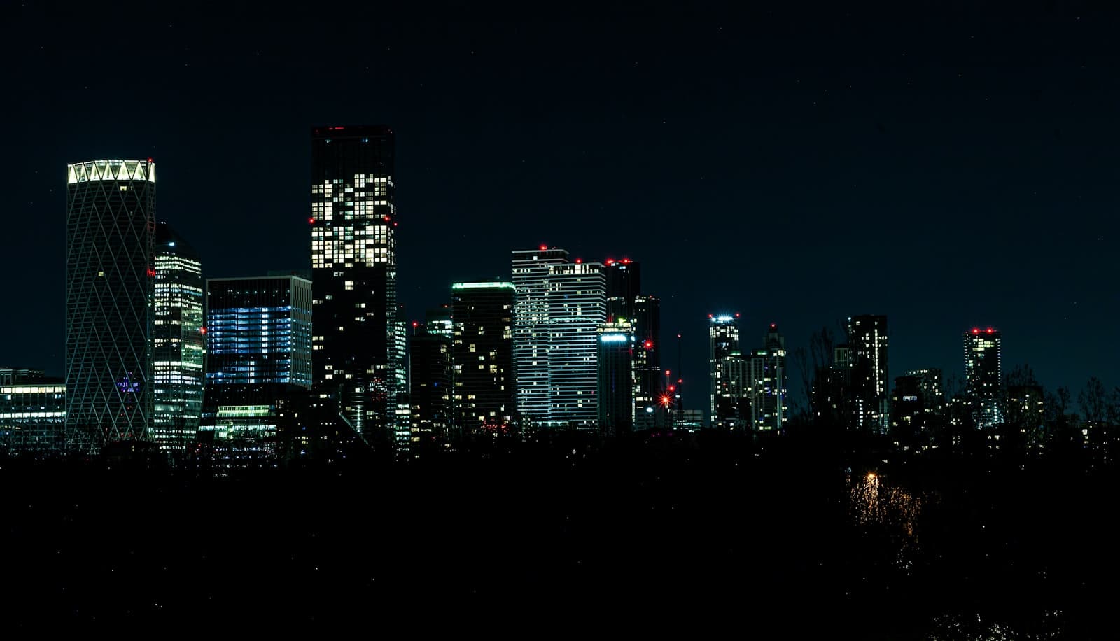 City skyline at night